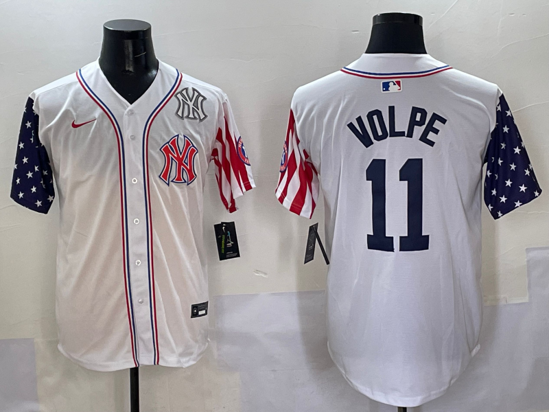 Men 2025  MLB New York Yankees #11 Volpe white jersey style 9->new york yankees->MLB Jersey
